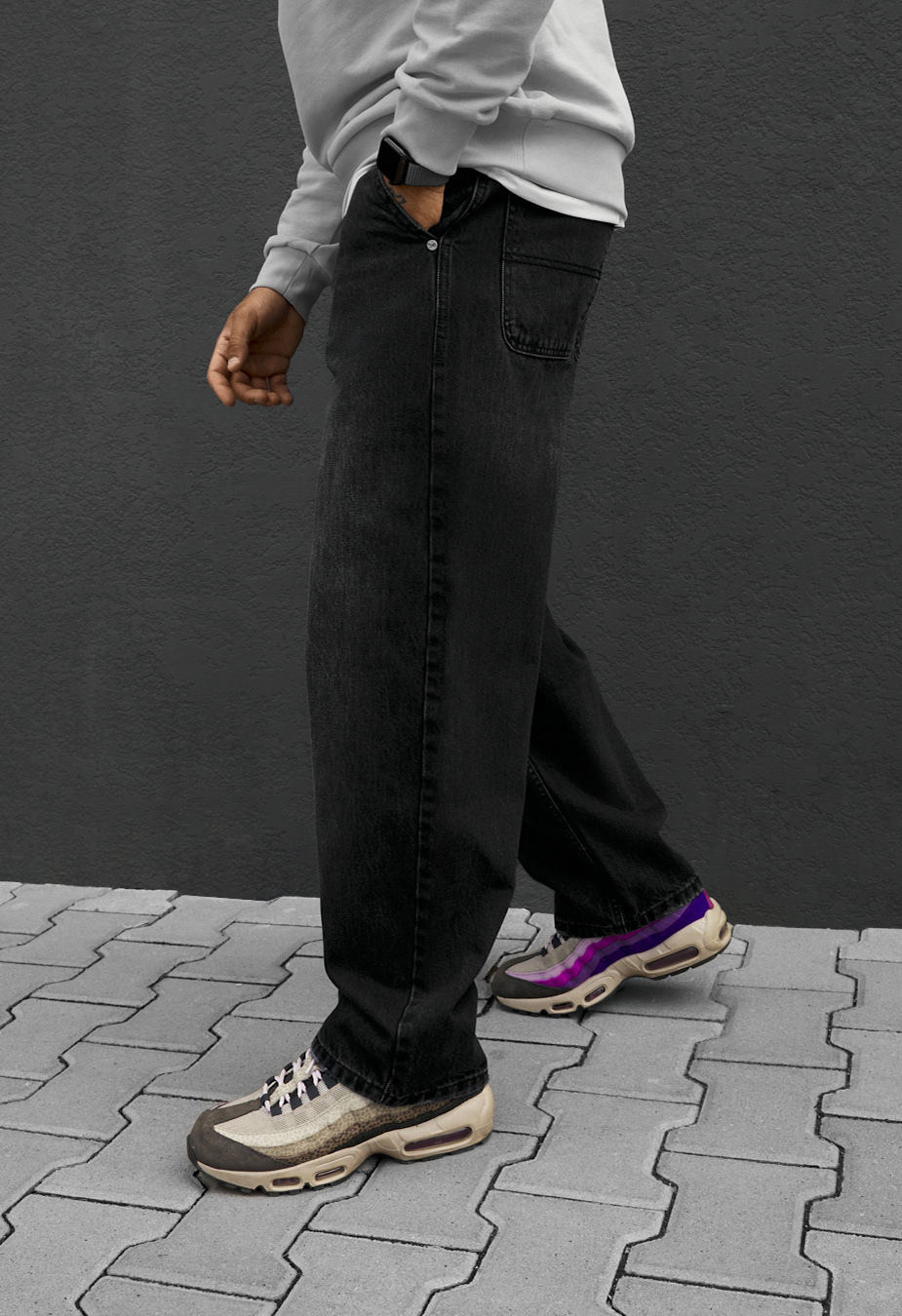 Dżinsy Staff 48 dark gray baggy