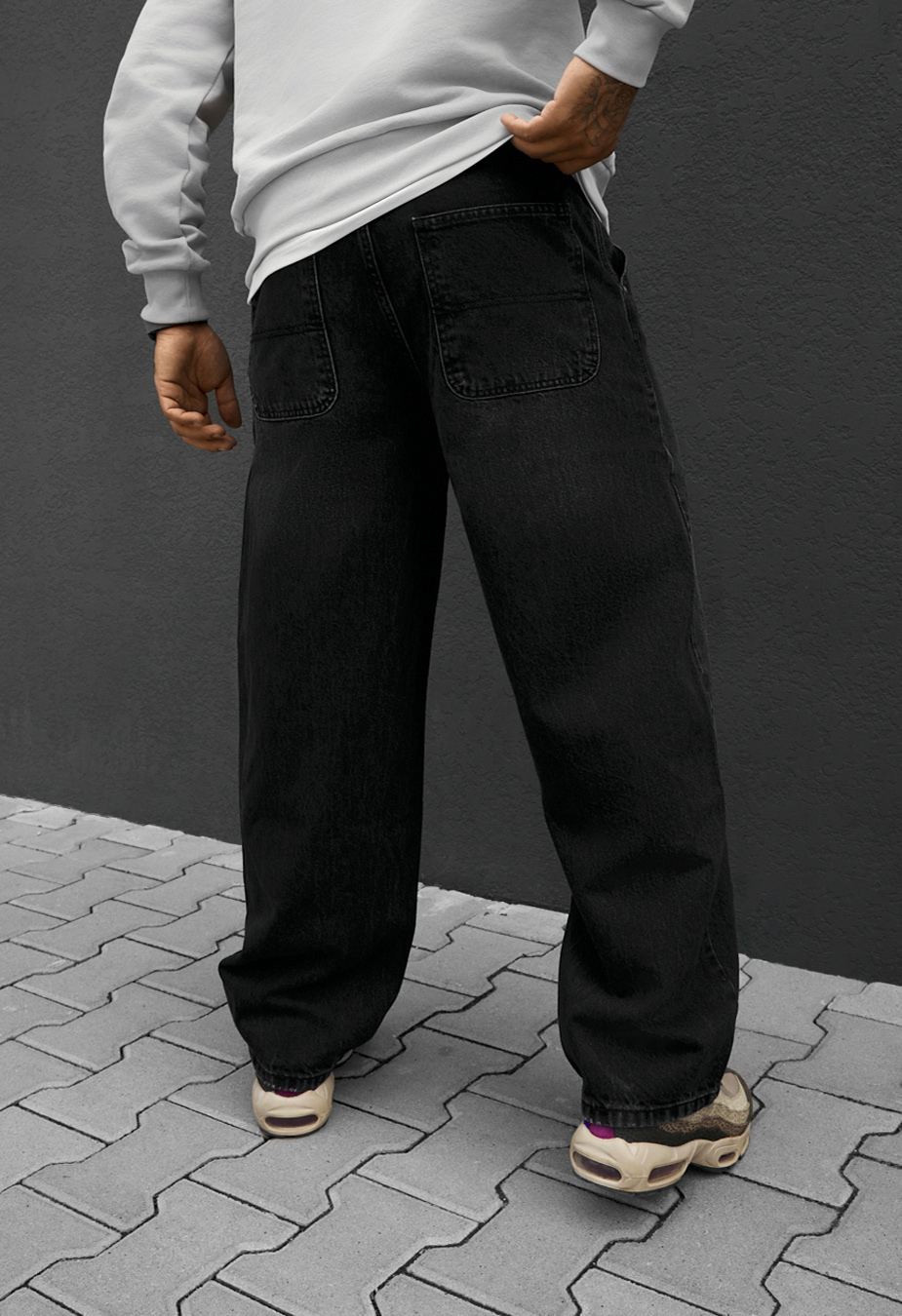 Dżinsy Staff 48 dark gray baggy