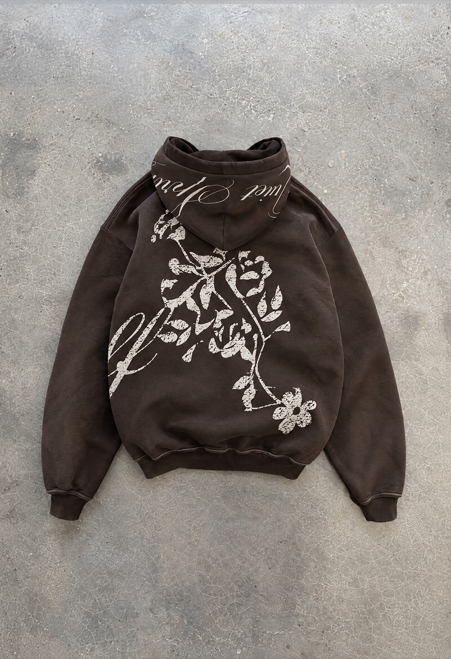 Bluza Staff logo dark brown premium washed oversize fleece