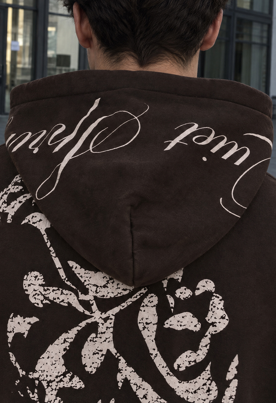 Bluza Staff logo dark brown premium washed oversize fleece