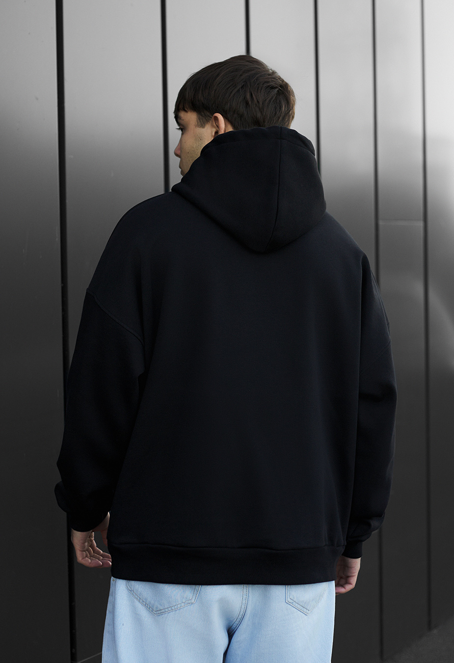 Bluza z kapturem Staff black basic oversize fleece