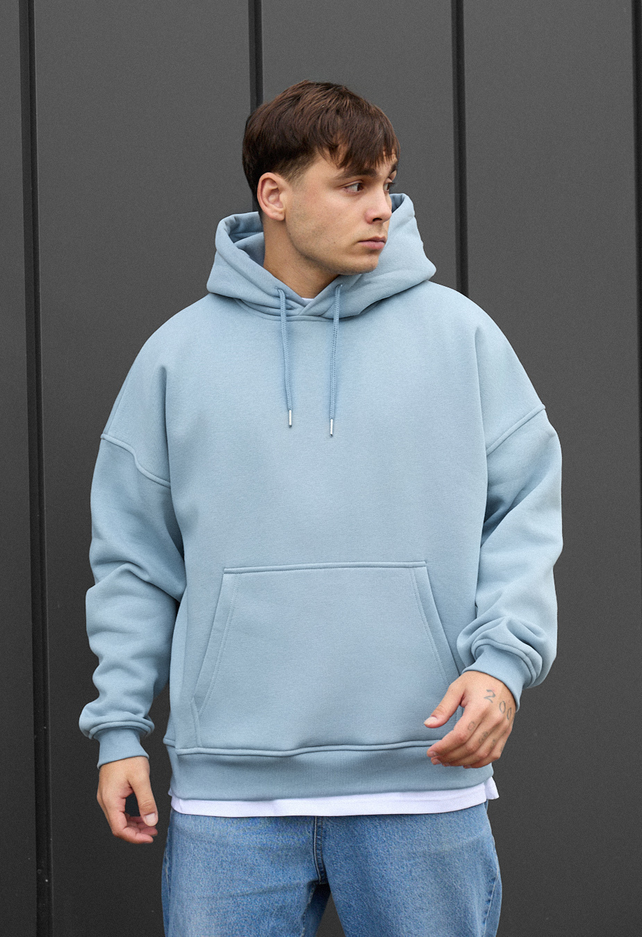 Bluza Staff light blue oversize fleece