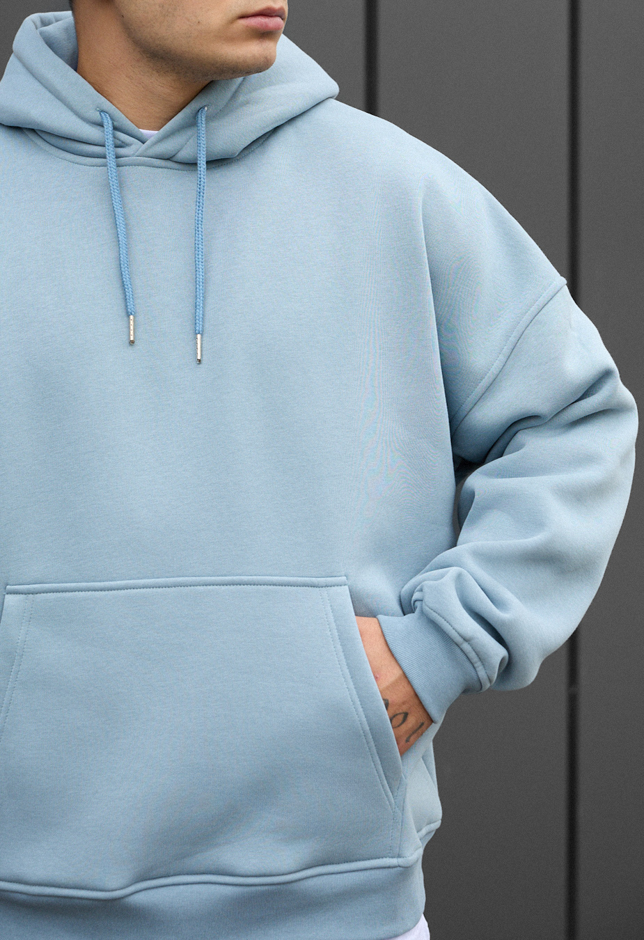 Bluza Staff light blue oversize fleece