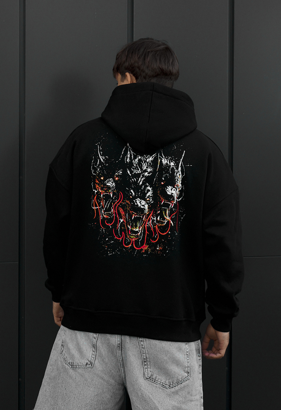 Bluza Staff black wolves oversize fleece
