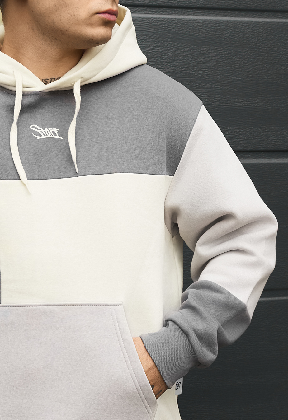 Błuza Staff logo gray & dark gray & milk  fleece