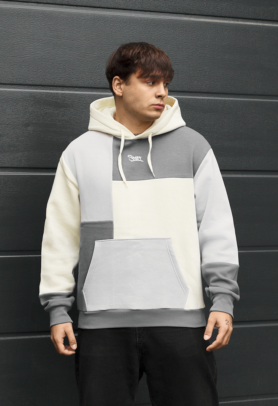 Błuza Staff logo gray & dark gray & milk  fleece