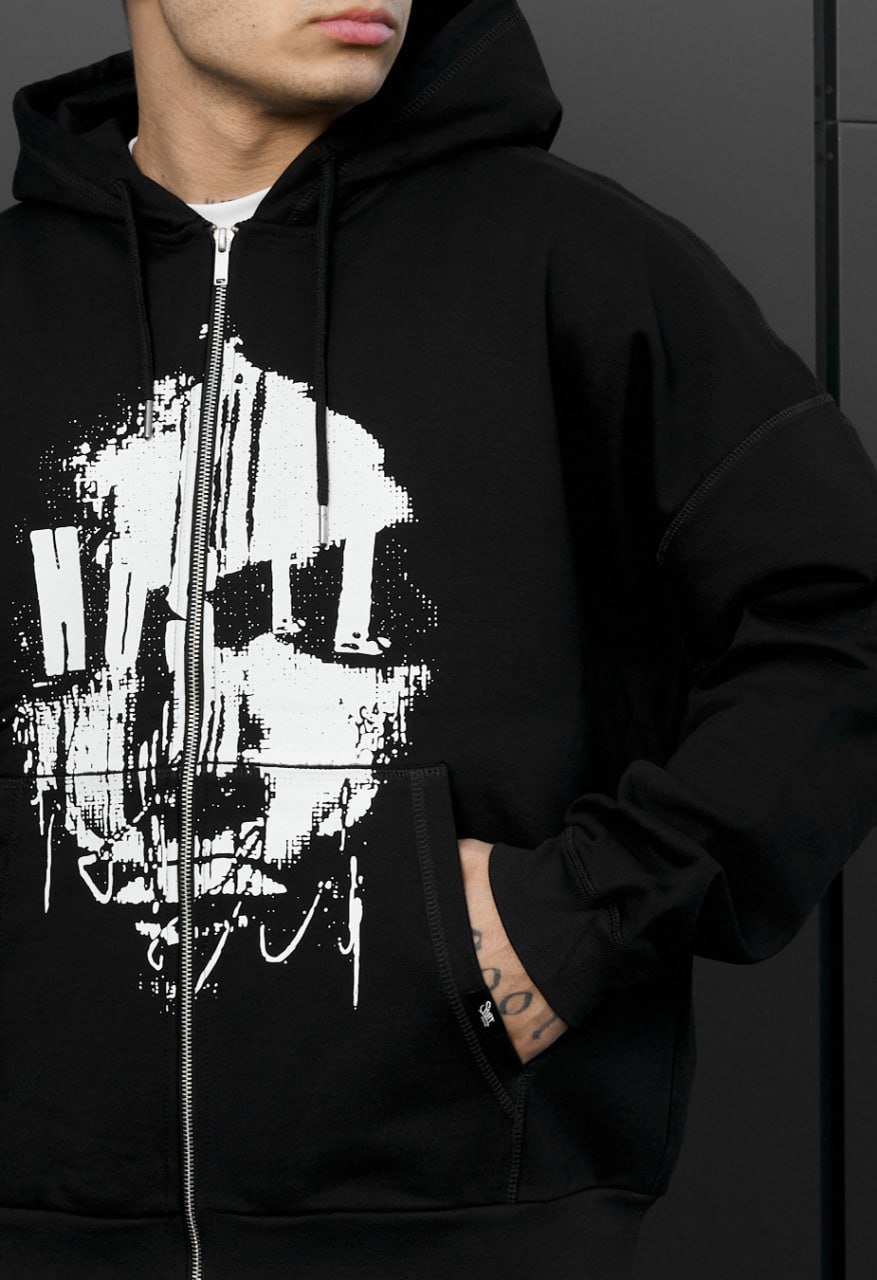 Bluza Staff x Husll face zip oversize