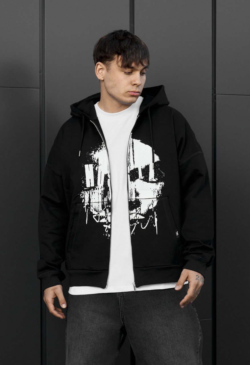 Bluza Staff x Husll face zip oversize