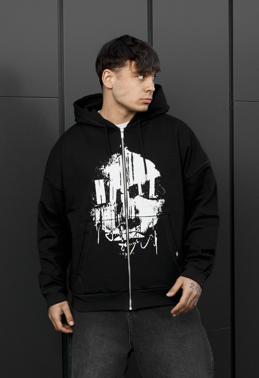 Bluza Staff x Husll face zip oversize