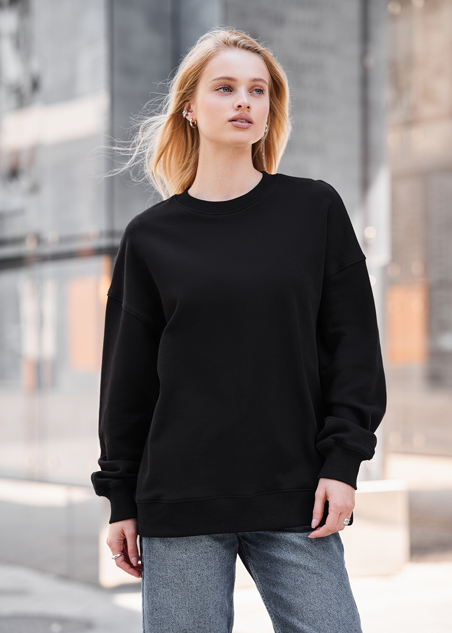 Bluza Staff lay black oversize fleece