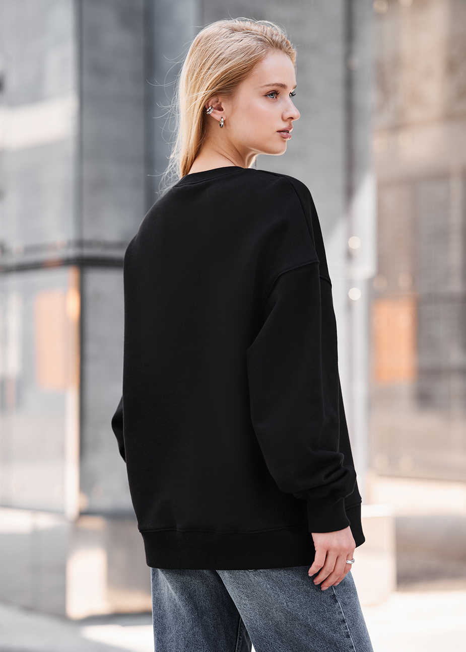 Bluza Staff lay black oversize fleece
