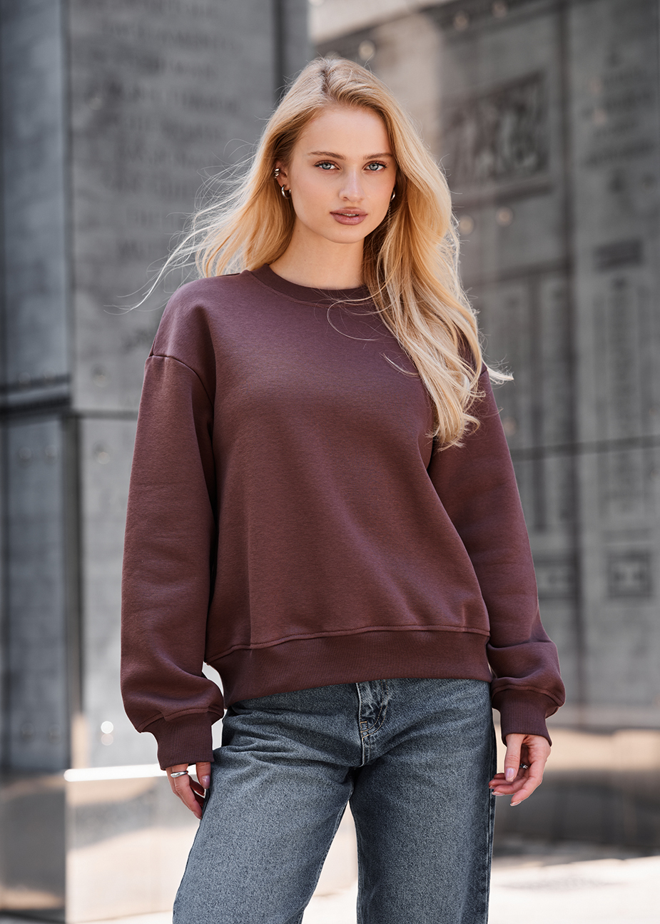 Bluza Staff lay dark brown oversize fleece