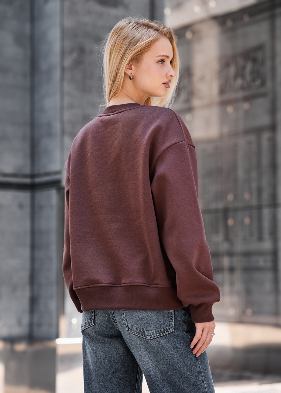 Bluza Staff lay dark brown oversize fleece