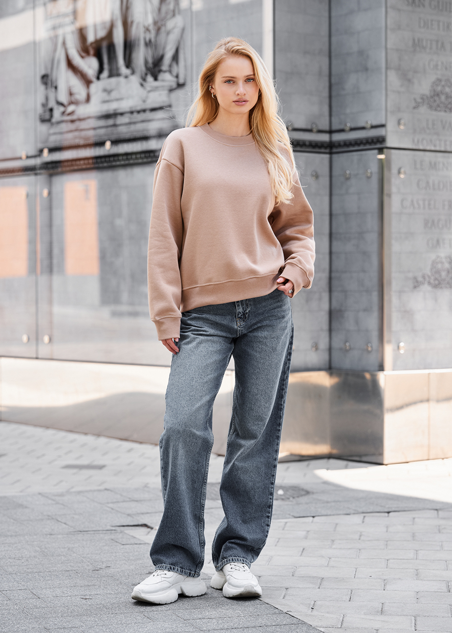 Bluza Staff lay beige oversize fleece