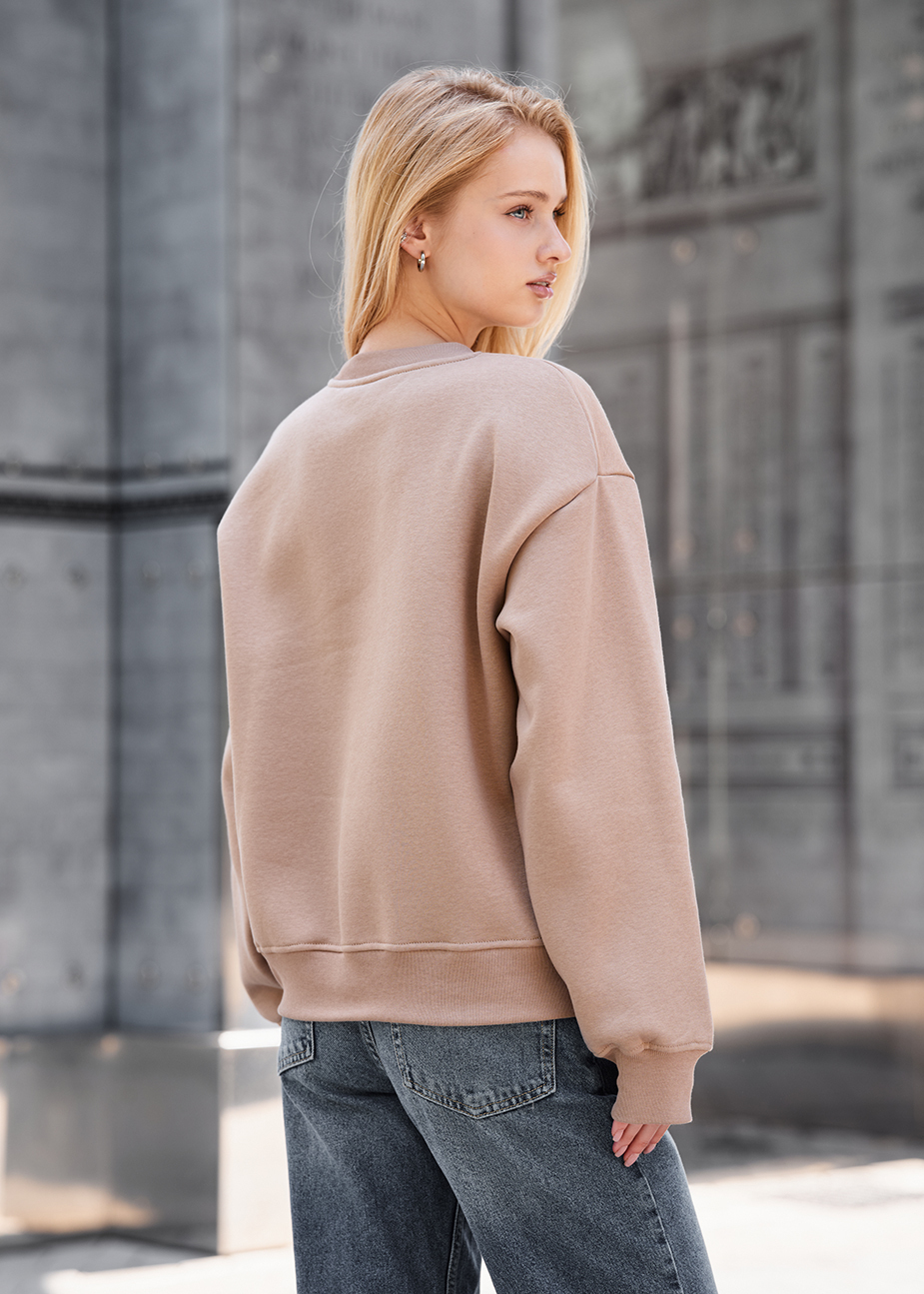 Bluza Staff lay beige oversize fleece