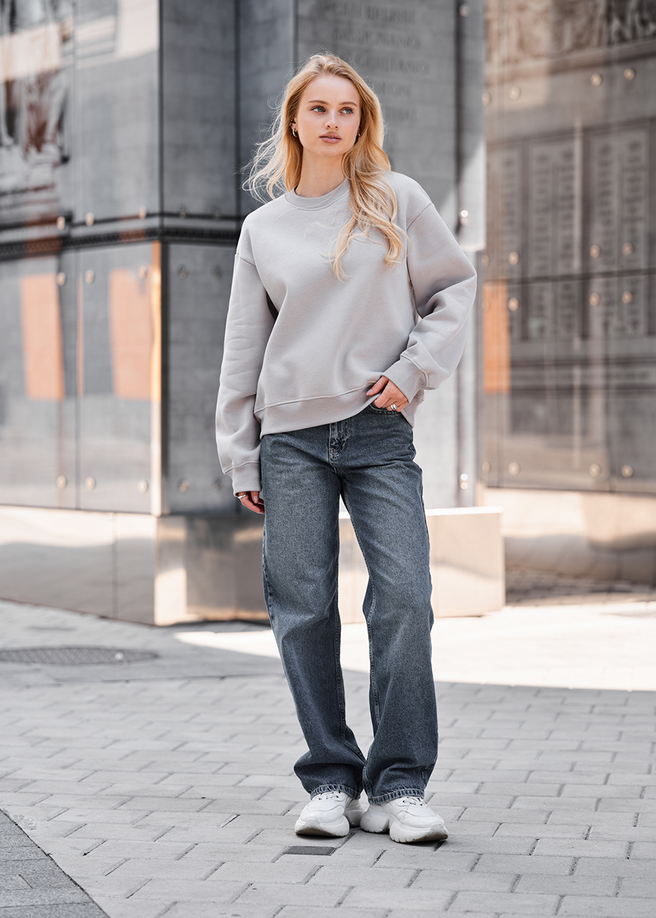 Bluza Staff lay light gray oversize fleece
