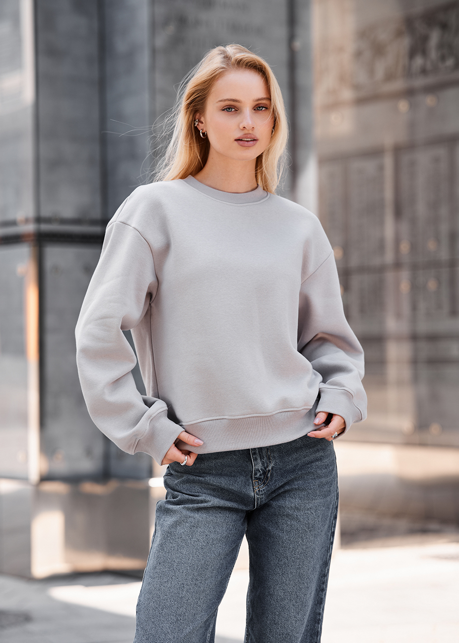 Bluza Staff lay light gray oversize fleece
