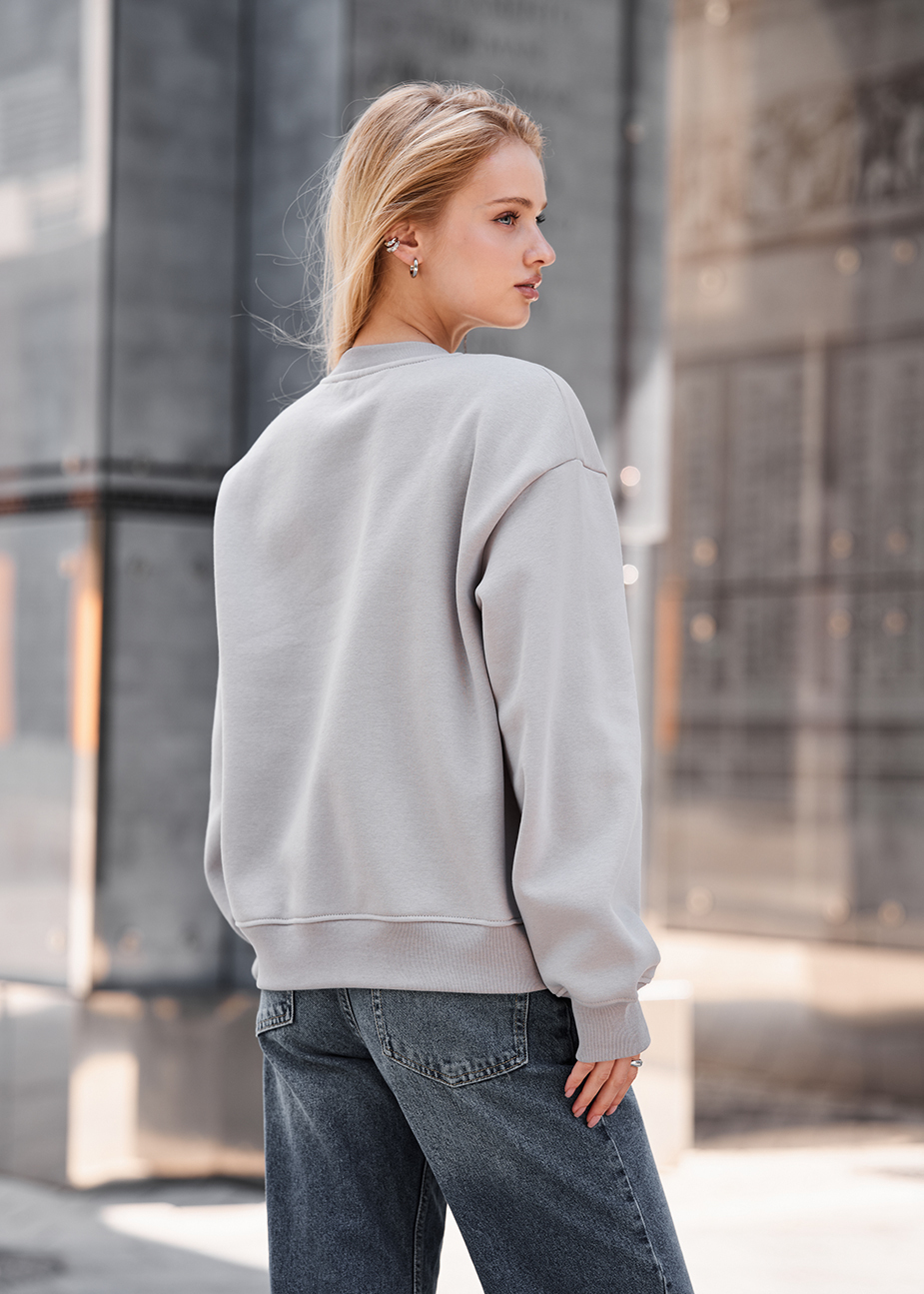 Bluza Staff lay light gray oversize fleece