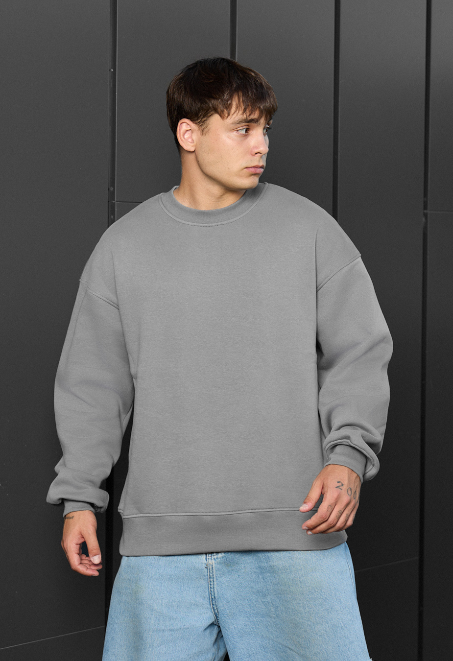 Bluza Staff gray oversize fleece