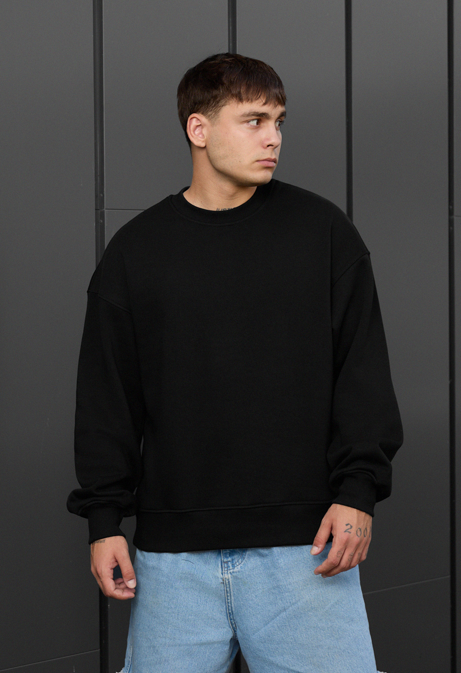 Bluza Staff black oversize fleece