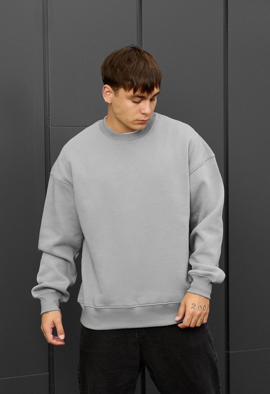 Bluza Staff gray oversize fleece
