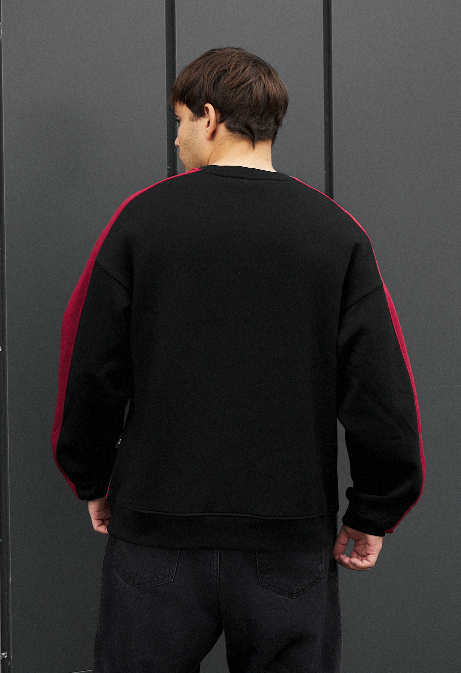 Bluza Staff bordo & black logo reflective fleece
