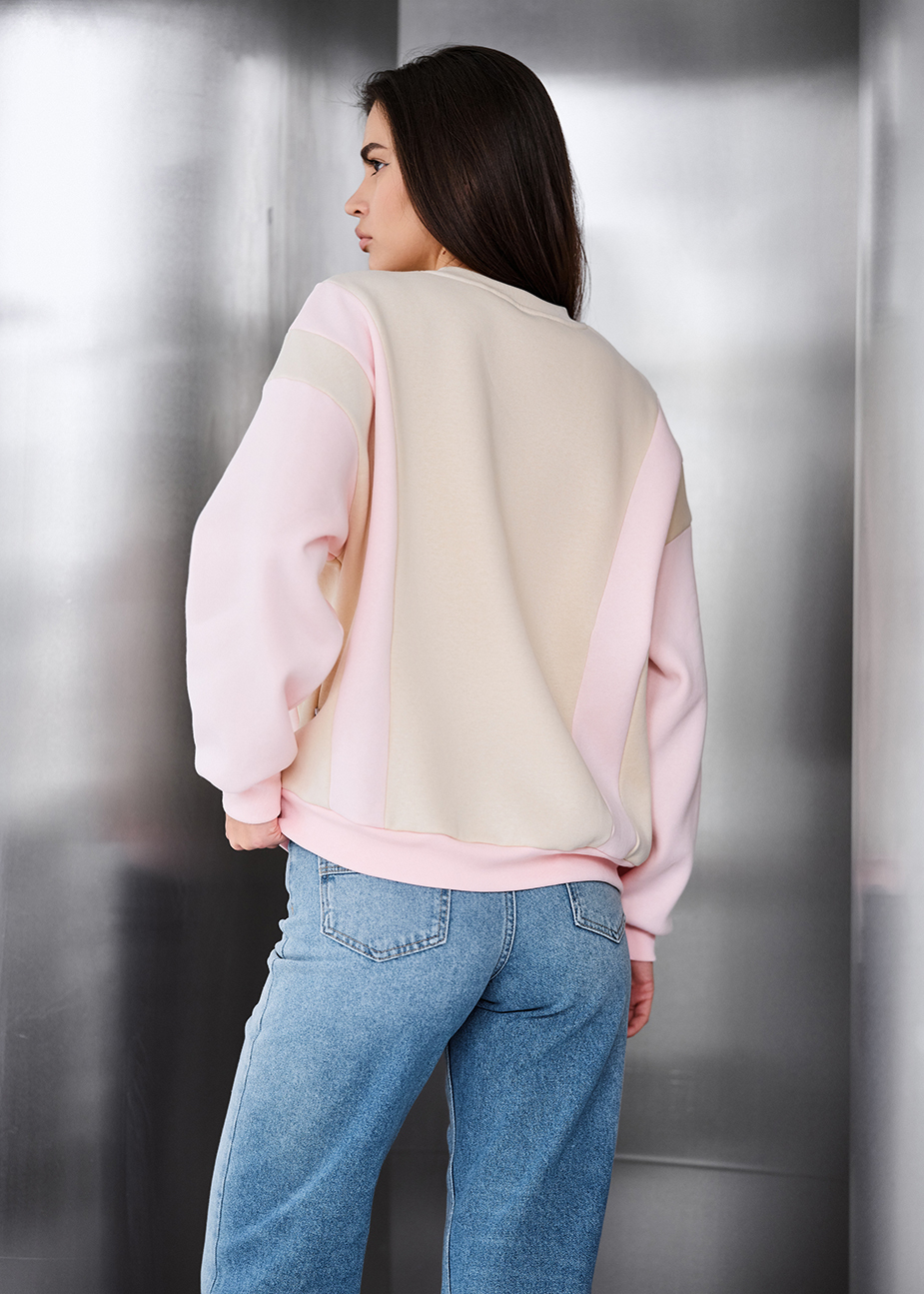 Bluza Staff ler beige & poink oversize fleece