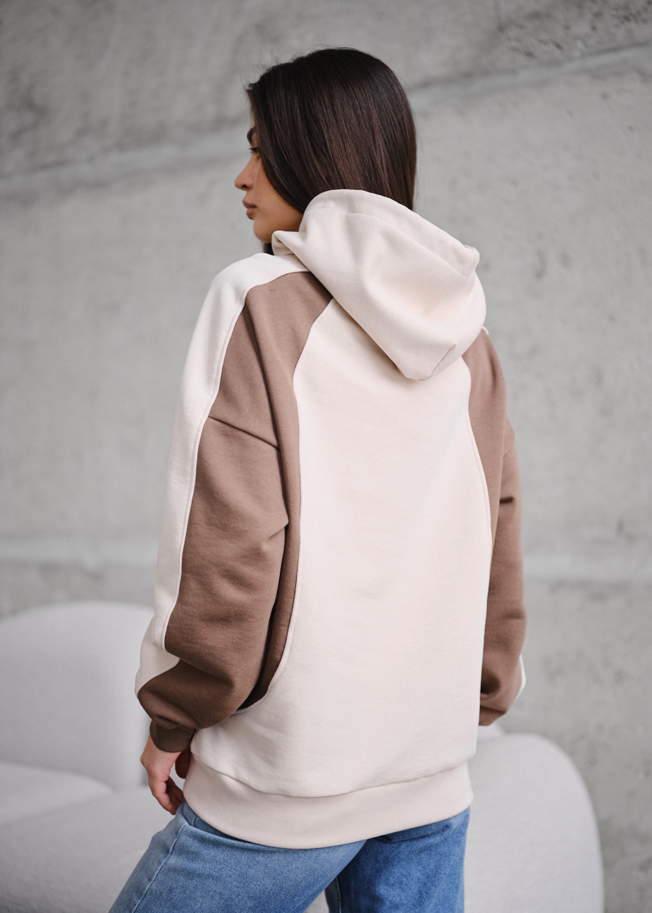 Bluza Staff bye light beige & brown oversize