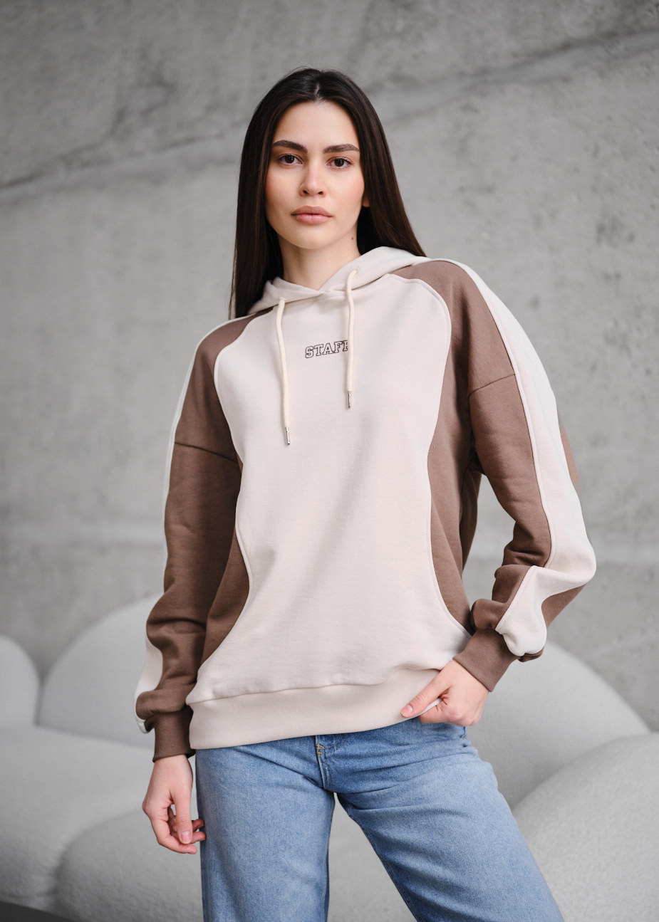 Bluza Staff bye light beige & brown oversize
