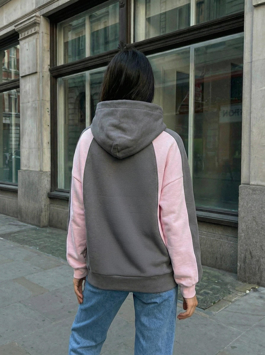 Bluza Staff bye gray & pink oversize
