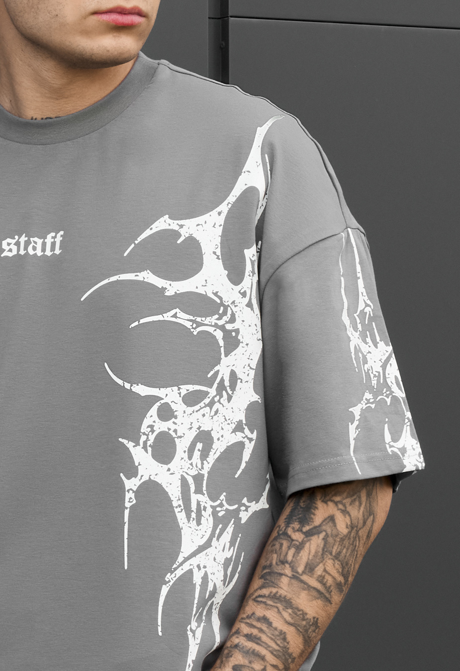 Koszulka Staff logo gray & white