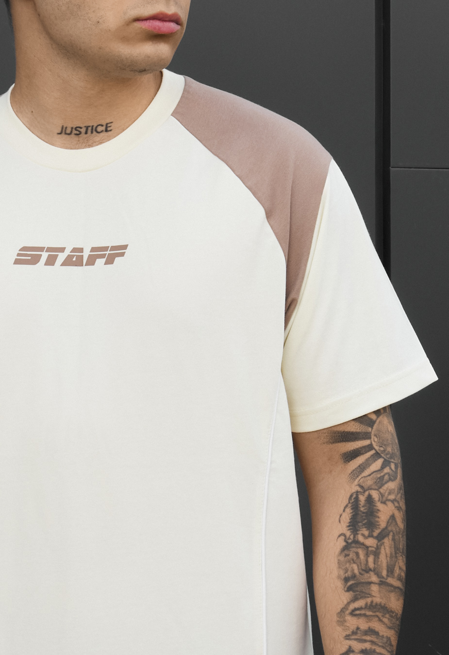 Koszulka Staff milk & light brown logo reglan