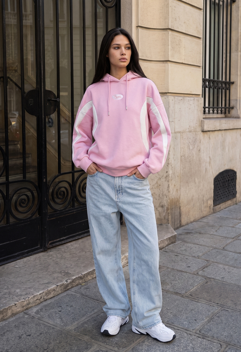 Bluza Staff fil pink oversize fleece
