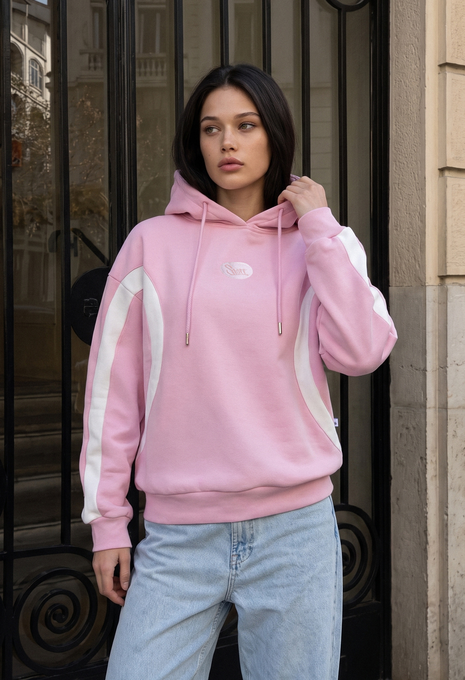 Bluza Staff fil pink oversize fleece