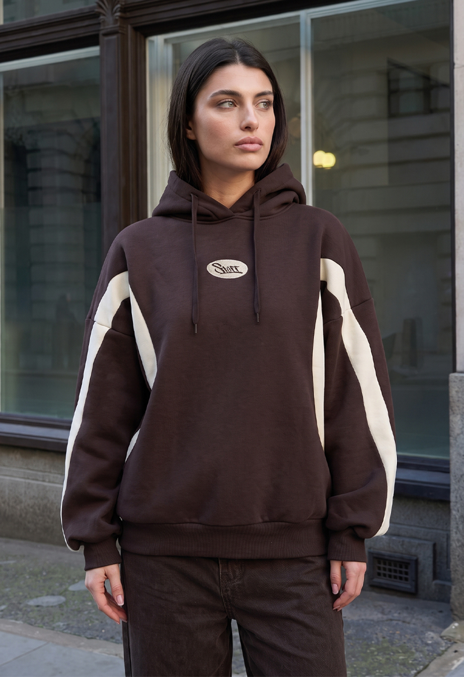 Bluza Staff fil brown oversize fleece