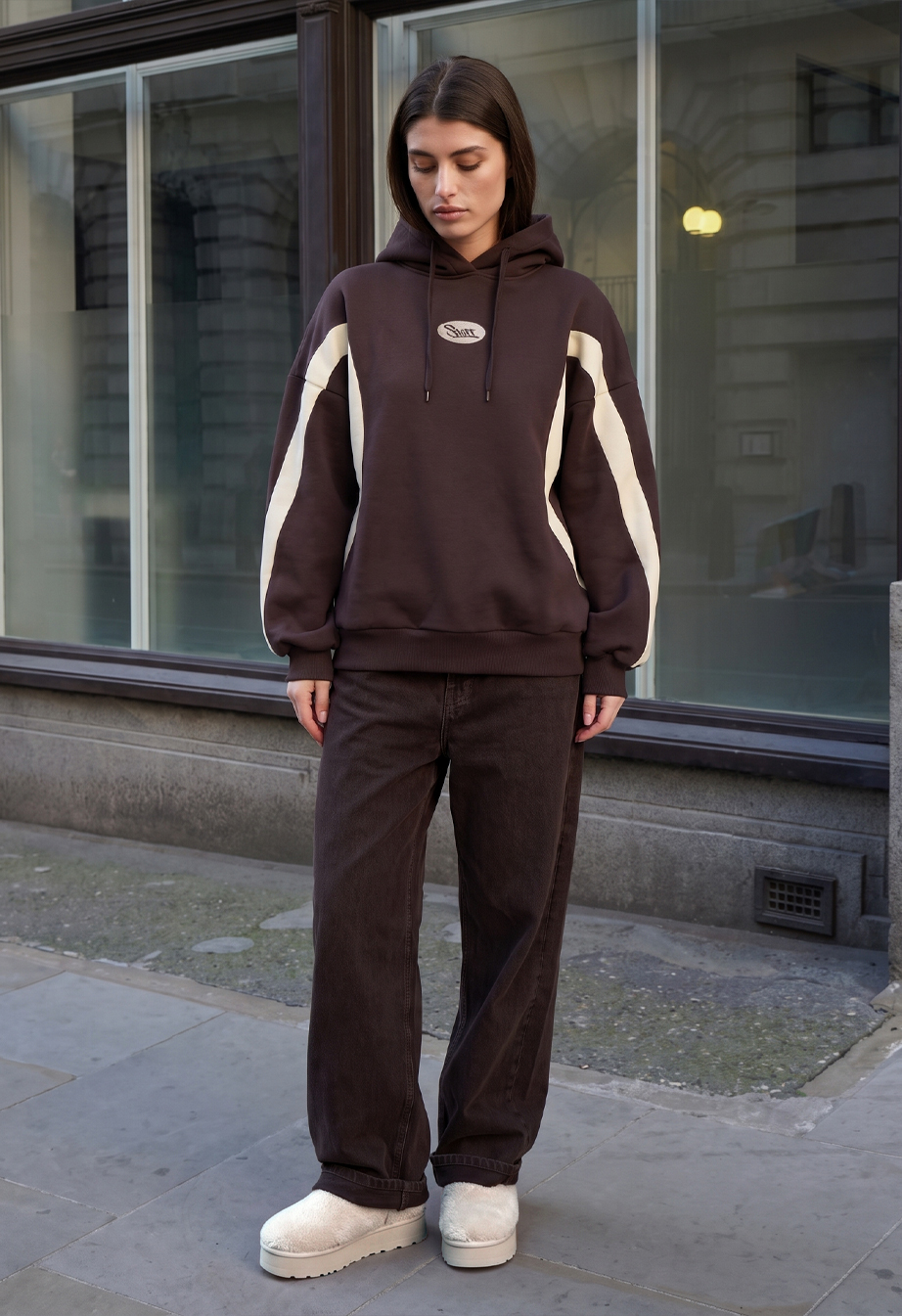 Bluza Staff fil brown oversize fleece