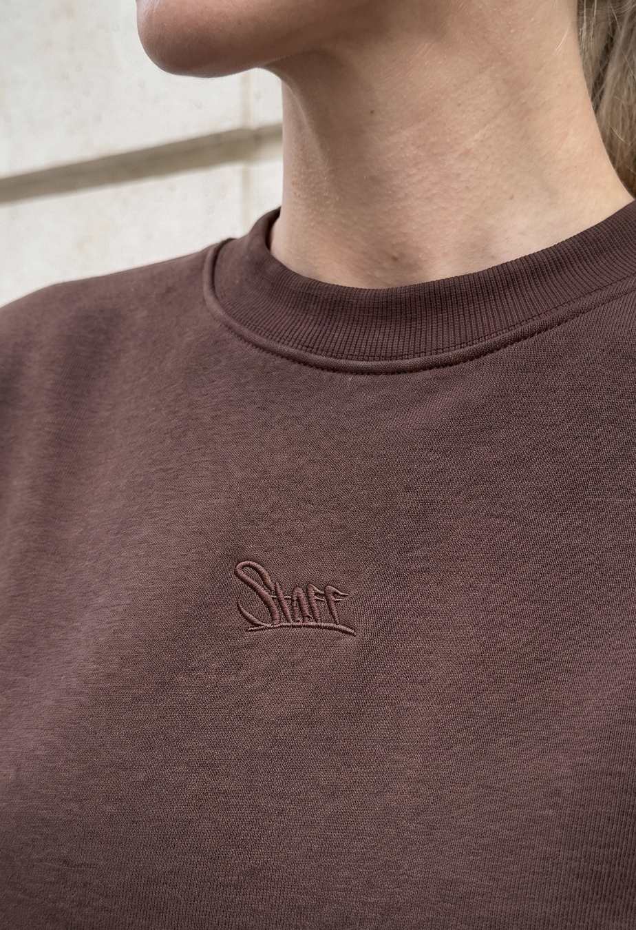 Bluza Staff lay brown logo oversize fleece