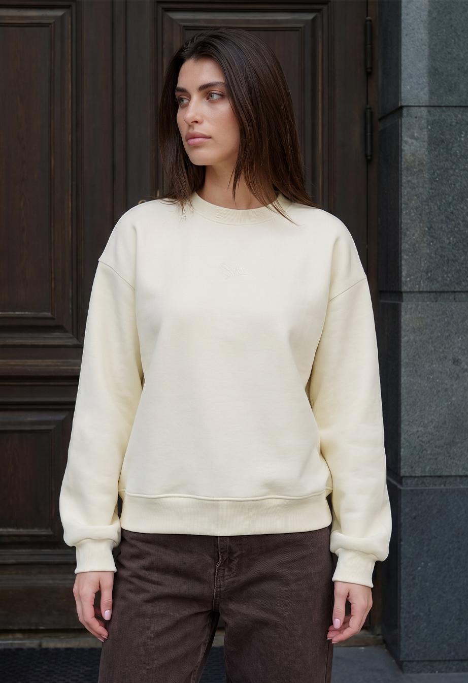 Bluza Staff lay milk logo oversize fleece