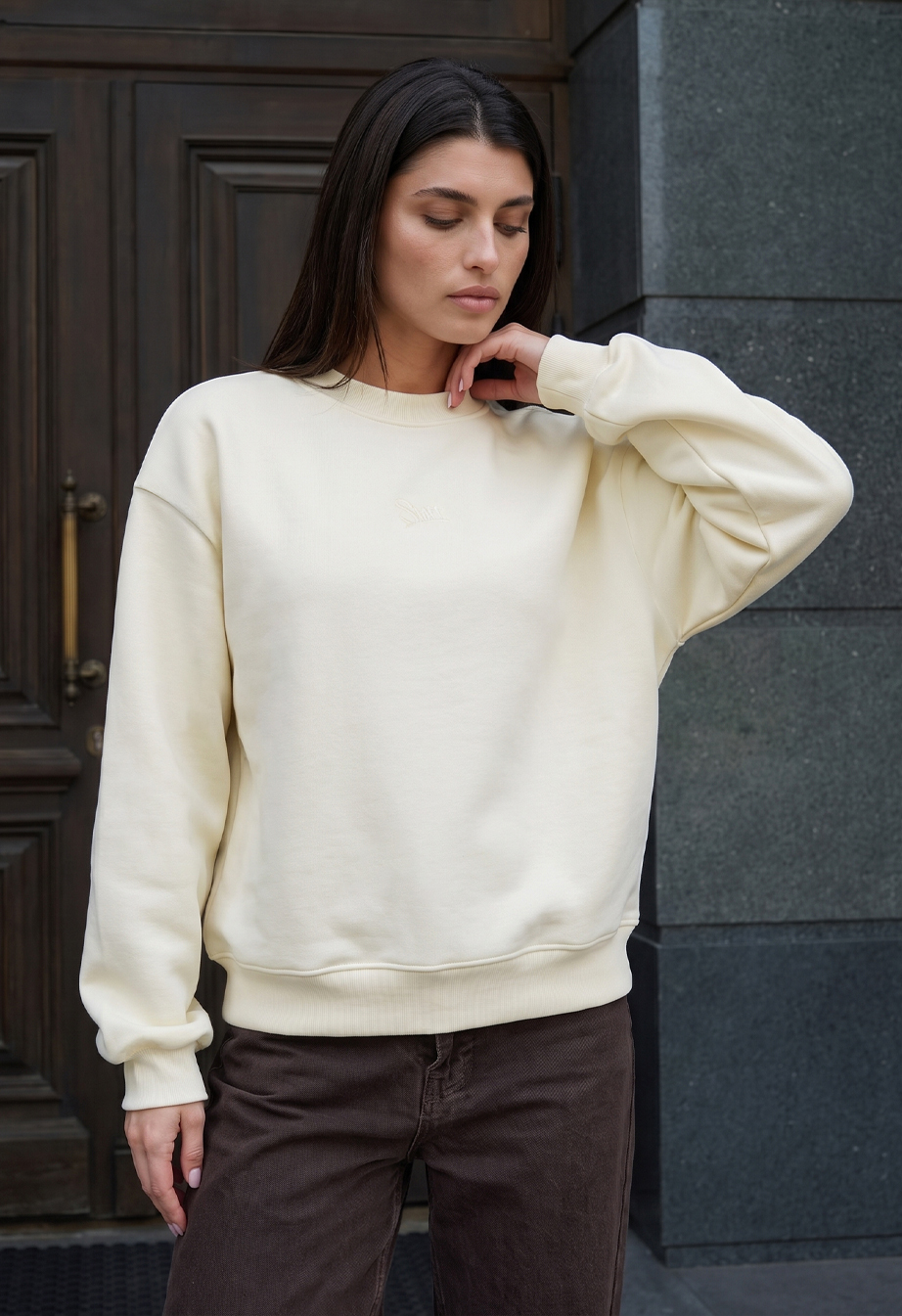 Bluza Staff lay milk logo oversize fleece