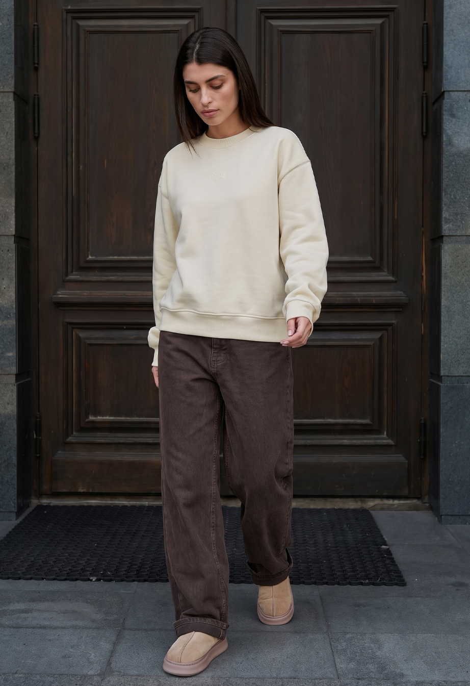 Bluza Staff lay milk logo oversize fleece