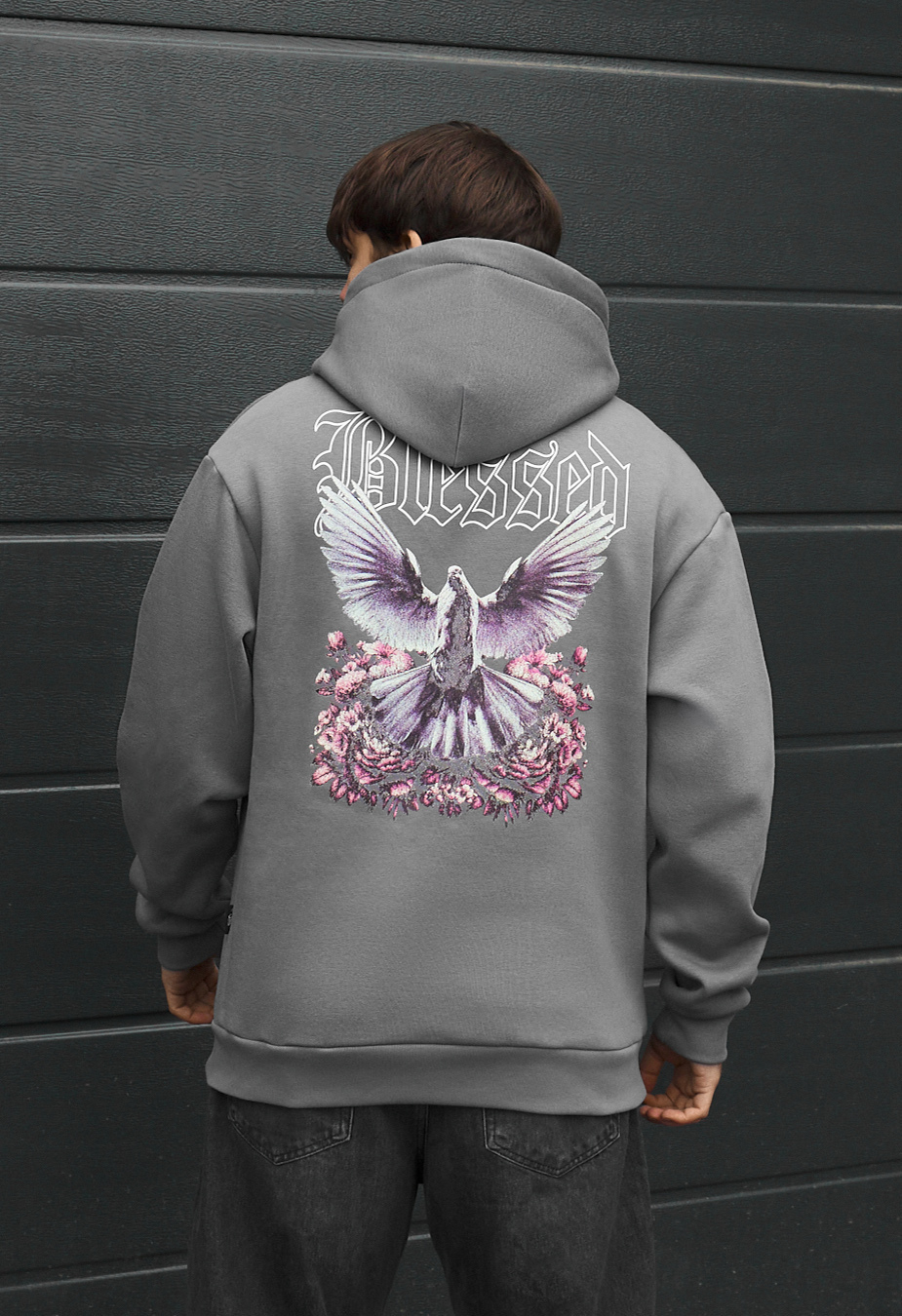 Bluza Staff blessed gray oversize fleece