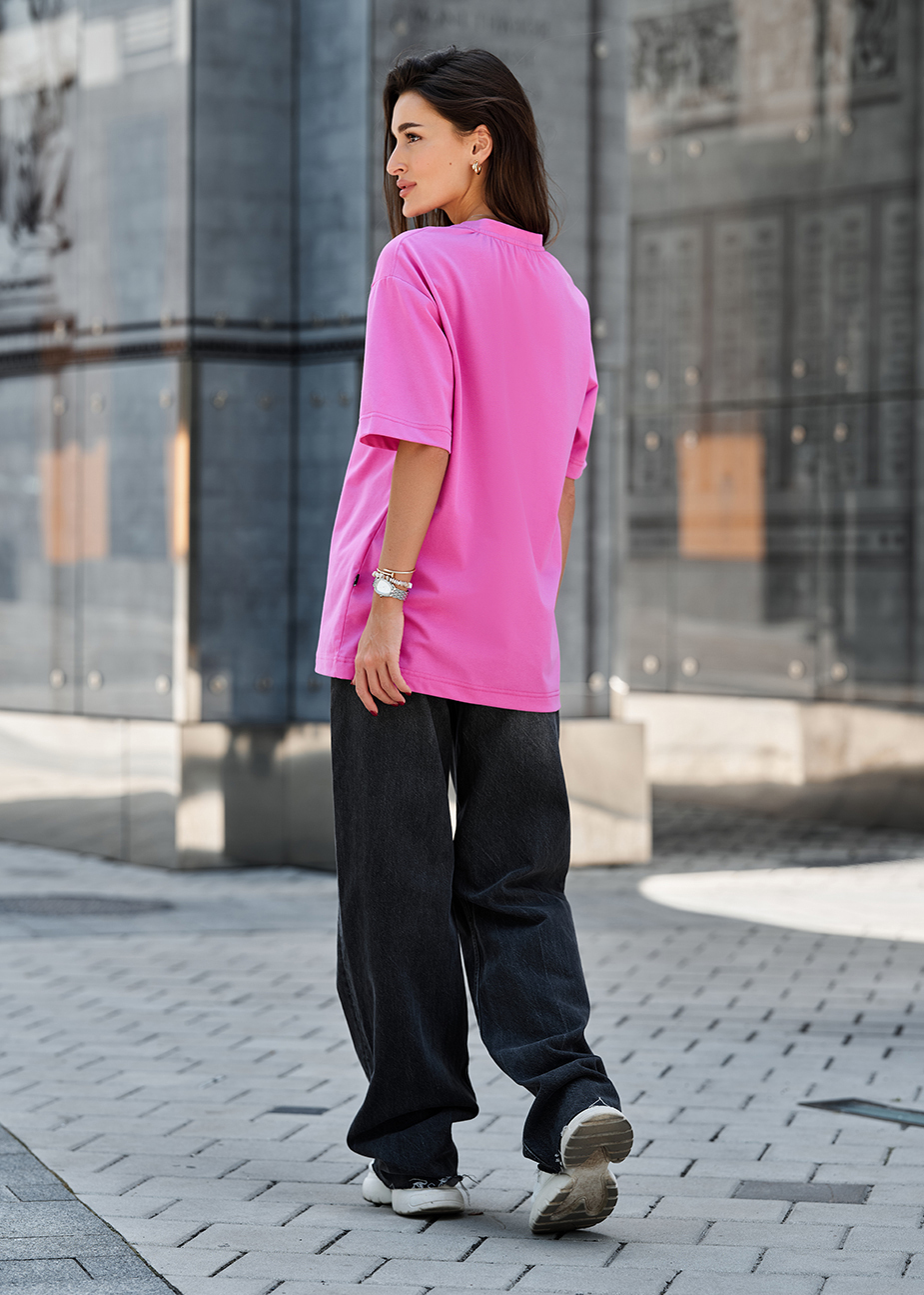 Damska koszulka Staff li pink oversize