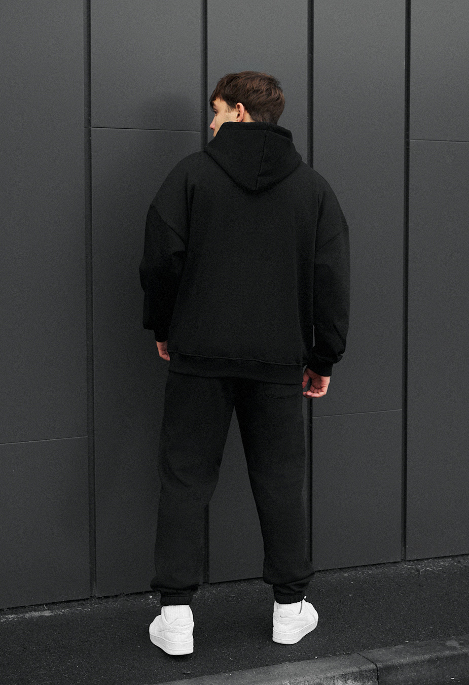 Dres Staff wit zip black oversize fleece