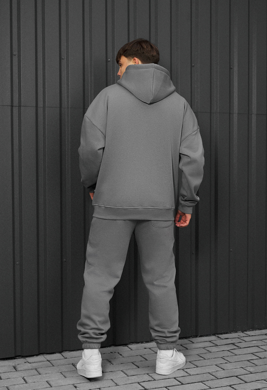 Dres Staff wit zip gray oversize fleece