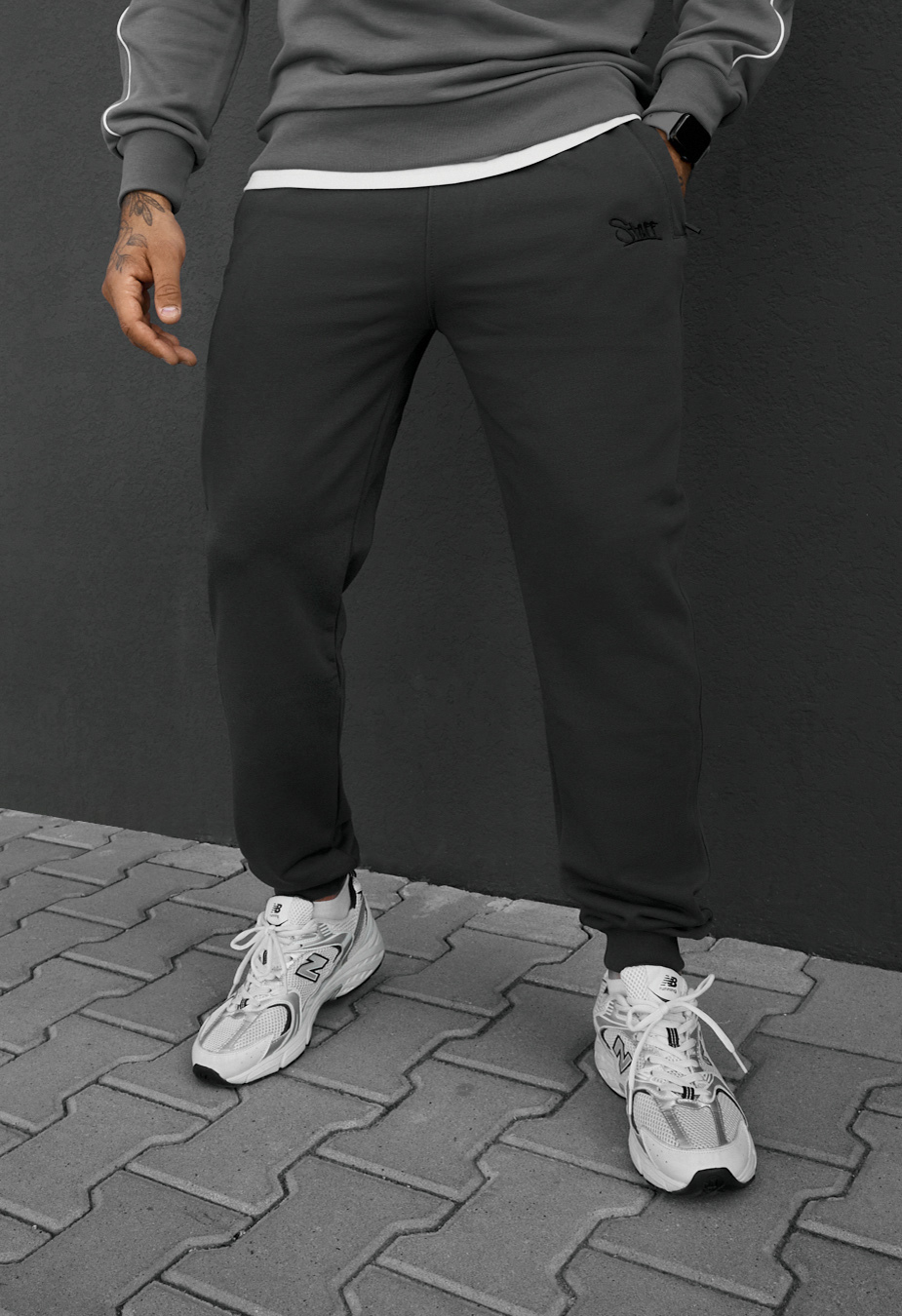 Spodnie dresowe Staff ho dark gray