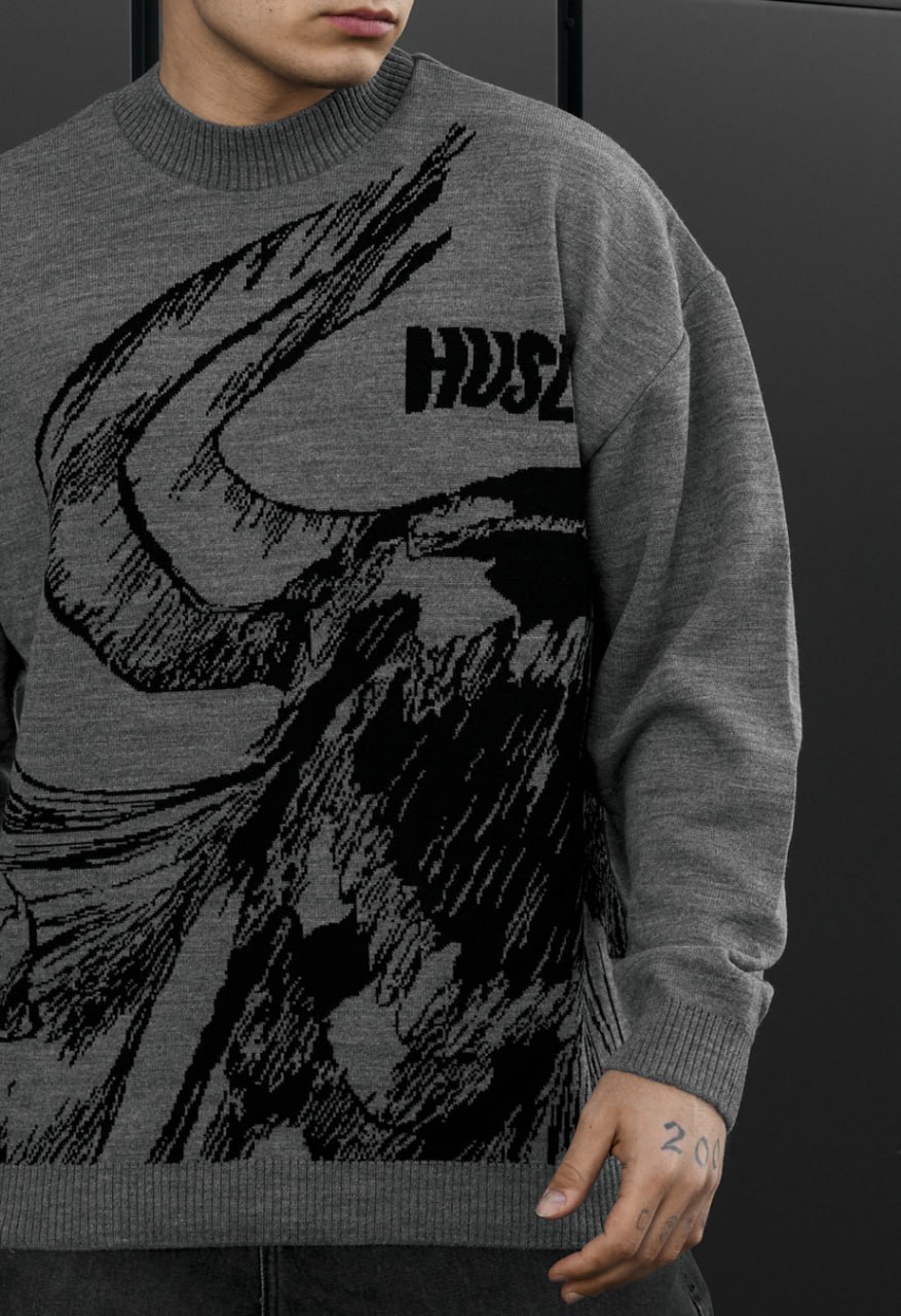 Sweter Staff x Husll logo oversize