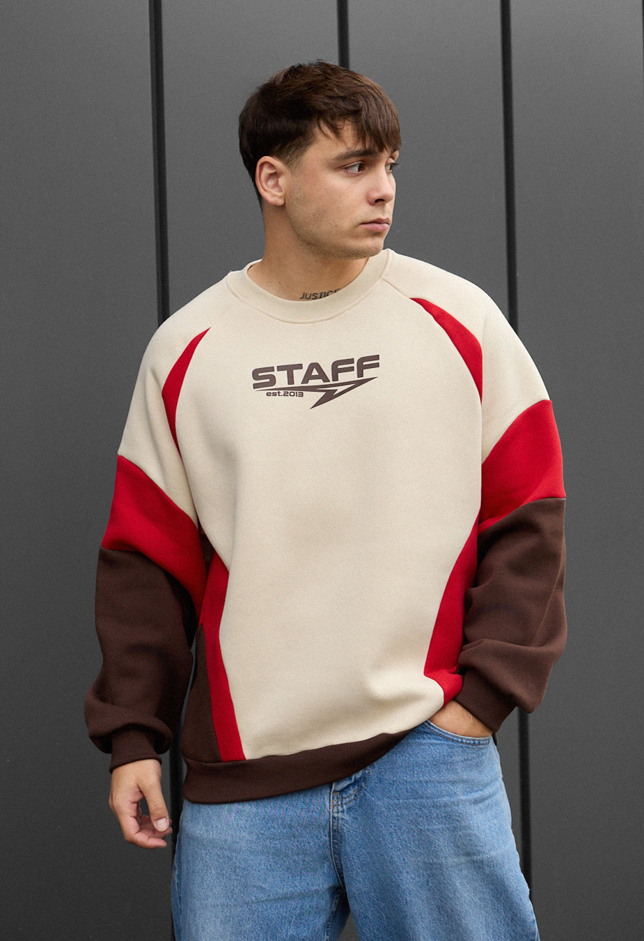 Bluza Staff mix2 logo oversize fleece