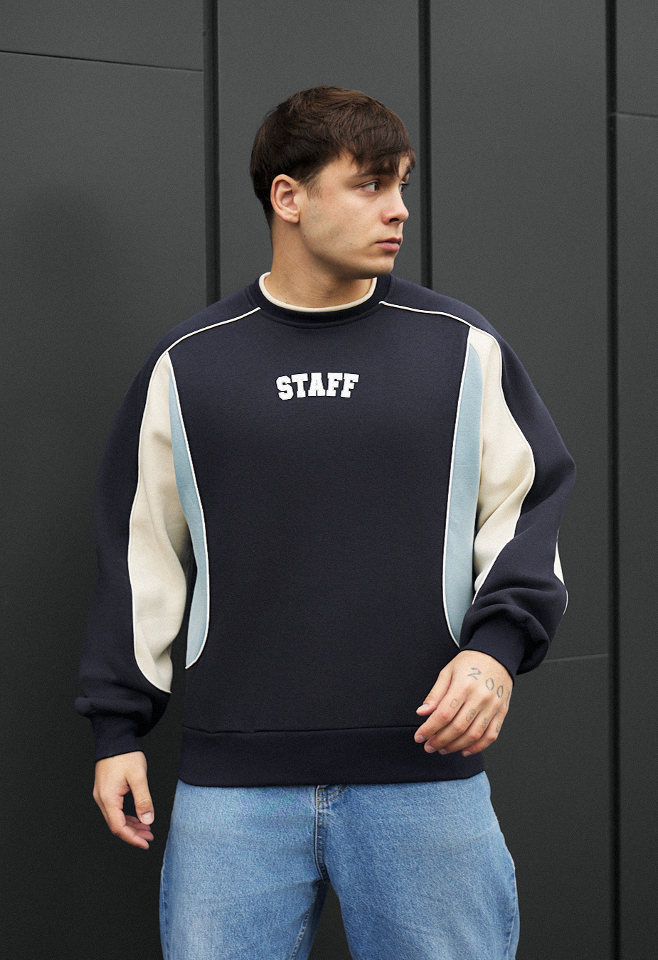 Bluza Staff logo reflective oversize fleece