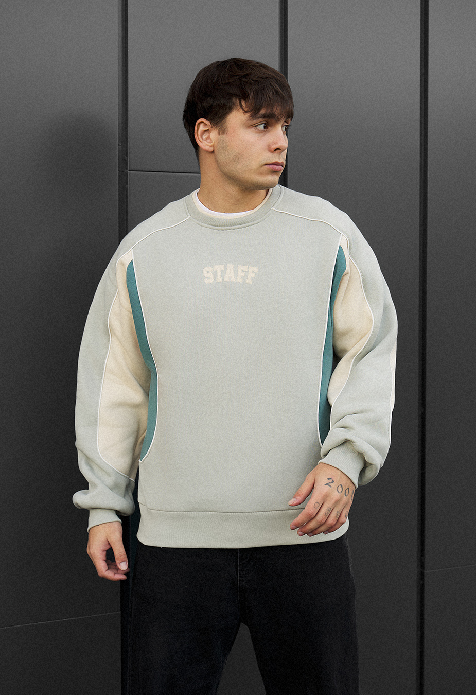 Bluza Staff logo 2 reflective oversize fleece