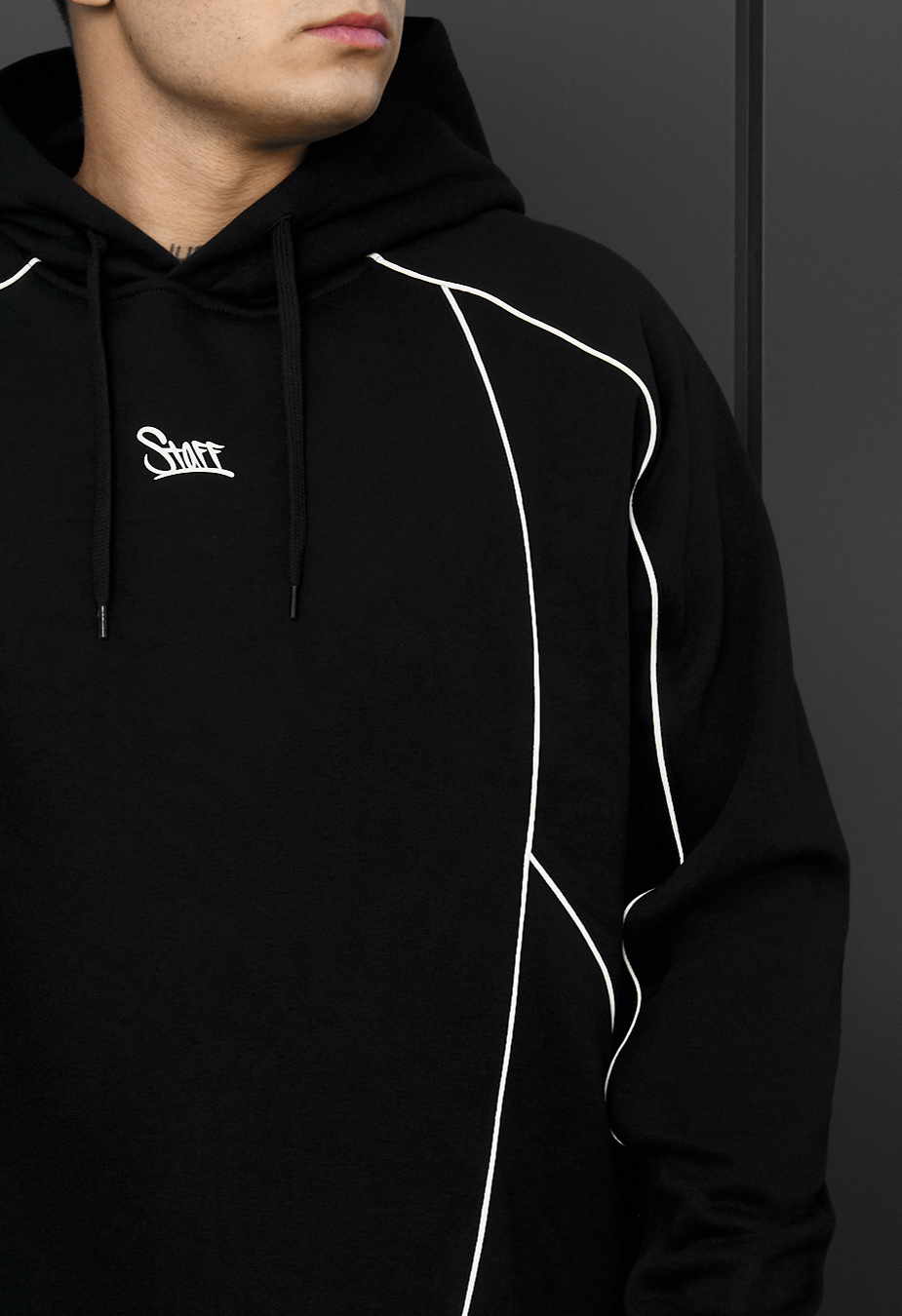 Bluza Staff  black logo reflective fleece